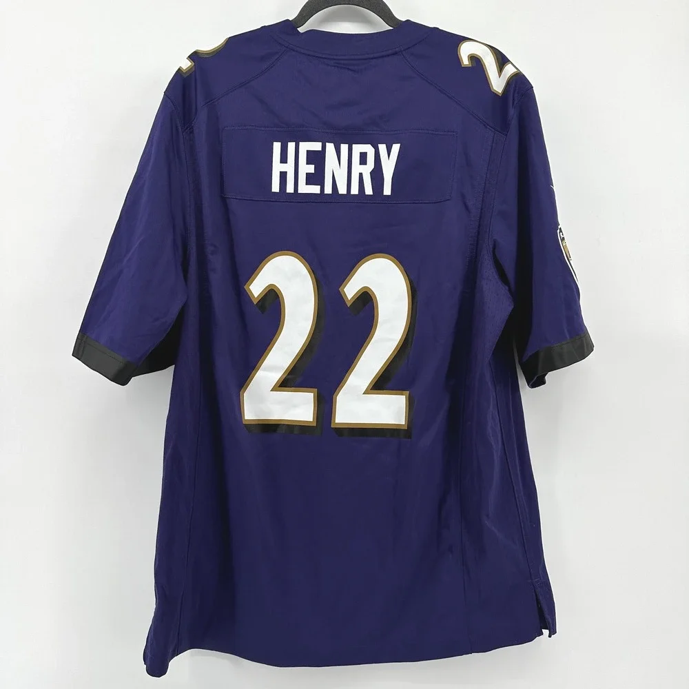 Nike Baltimore Ravens Derrick Henry 22 Game Jersey Purple 67NM-BLGH Mens L NEW